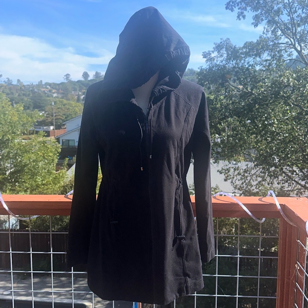 SPANX Black Ath-Leisure Contour Full Zip Hooded Jacket - Size Large